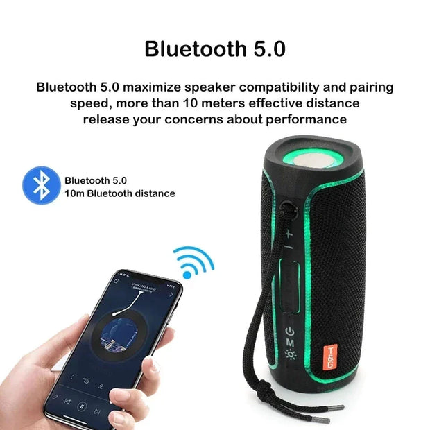 Bluetooth Speaker Wireless Waterproof Outdoor Stereo Bass USB/TF/FM Radio LOUD - ILLUMIWAVESS  