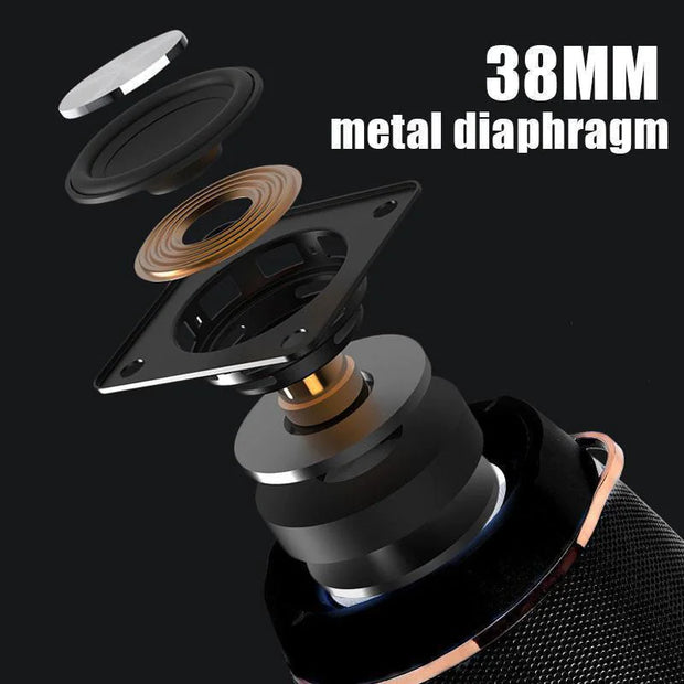 Bluetooth 5.1 Speaker Wireless Waterproof Outdoor Stereo LOUD Bass USB/TF Strap - ILLUMIWAVESS  