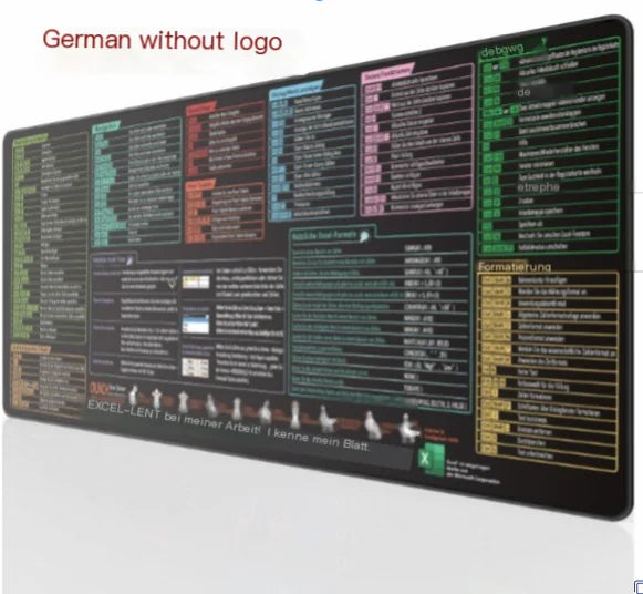 Large Extended Office Shortcuts Mouse Pad (Single) - ILLUMIWAVESS  