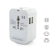 Worldwide Power Adapter and Travel Charger with Dual USB ports that works in 150 countries - ILLUMIWAVESS  